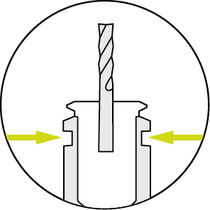 Press-fit chuck clamping a cutting tool with high radial force