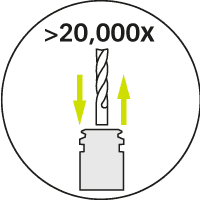 Cutting tool repeating more than 20,000 press fit tool changes